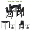 Vynxaria 5-Piece Counter Height Dining Set - Elegant Wooden Table (Acrylic Crystal Trim) and 4 Upholstered Chairs, Solid Wood/MDF - 3 of 4