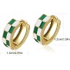Small Hoop Cartilage Earrings Teacher Earrings for Women；White Black Enamel Hypoallergenic Hooped Gifts Gold and - 2 of 4