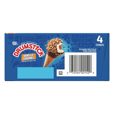 Nestle Vanilla Caramel Drumstick Ice Cream Cone - 4pk