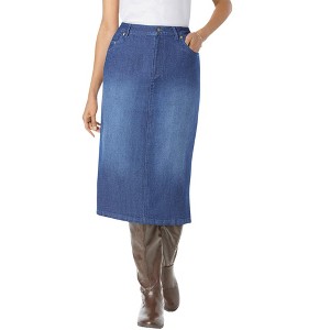 Woman Within Stretch Denim Jean Skirt - 1 of 3