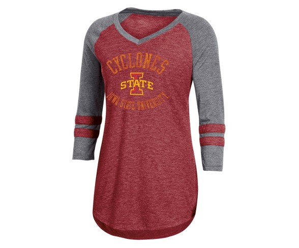 NCAA Women's 3/4 Sleeve V-Neck T-Shirt Iowa State Cyclones - S