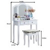 Wooden Vanity Make Up Table and Stool Set - 3 of 4