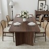 Wooakway 30"H Modern Solid Wood Dining Table Kitchen Table Conference Desk Gaming Table Double Pedestal Base in Walnut/ Black/ Natural Wood - 2 of 4