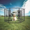 Akoasm 31.7 inch 6 Panels Heavy Duty Metal Dog Exercise Fence With Door For All Sizes Dogs-Black - 3 of 4