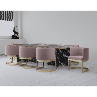 Aura Velvet Dining Chairs Royal - Manhattan Comfort