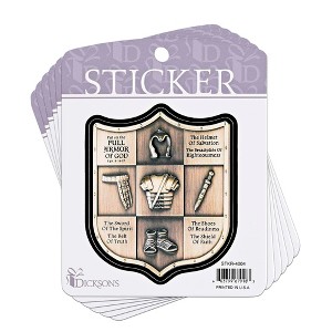 Dicksons Adhesive Sticker Decal for Journaling, Scrapbooking, and Accessory Personalization 3.75 x 4.75 Vinyl Put on The Full Amor of God - PACK of 6 - 1 of 1