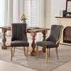 SEVOBAL Dining Chairs Set of 2 Mid Century Velvet Upholstered Chair with Curved Wood Trim and Sculpted Legs, Gray, 24.8"*20"*37.6" - 3 of 4