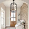 DAKAFUL 8 - Light Farmhouse Chandelier, Iron Rectangular Cage Pendant Light, Rustic Hanging Fixture for Foyer, Entryway, Living Room - 3 of 4