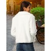 Seta T Women's Fashion Long Sleeve Faux Fur Fluffy Notch Lapel Cropped Jacket - 4 of 4