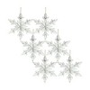 White Washed Wooden Snowflake Ornament (Set of 6) - 2 of 4