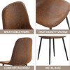 Kumasinova Set of 4 Modern Medieval Linen Fabric Dining Chair with Black Metal Legs, Anti-Slip Pads,Farmhouse Kitchen Chair, Upholstered Armless Chair - 4 of 4