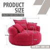 MOONMISS Oversized Barrel Accent Chairs,Round Lazy Sofa with 3 Pillows,Comfy Armchair with Thick Base for Living Room,Bedroom,Apartment - 2 of 4
