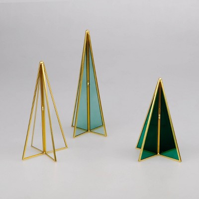 3ct Gold Rimmed Glass Trees - Bullseye's Playground™