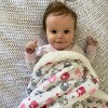 Everyday Kids Gray and Pink Elephant Baby Blanket – 30" x 40", High Pile Fleece and Mink - 3 of 4