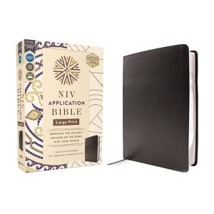 NIV Application Bible, Large Print, European Bonded Leather, Black, Red Letter, Comfort Print - (NIV Application Commentary Resources) by  Zondervan - 1 of 1