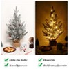 24 Inch Christmas Decorations Snow Flocked Artificial Christmas Tree with Red Berries & Pinecones, Burlap Base Mini Xmas Tree for Home, Office - 2 of 4