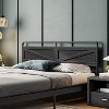MaseiKar Wooden Panel Headboard, King Headboard, Minimalist Head Board with Metal Frame, Height Adjustable, with Bed Frame Adapter, Black - 2 of 4