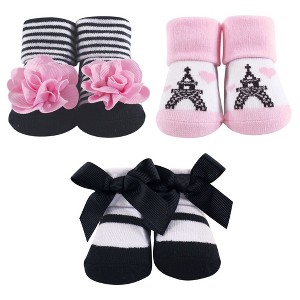 Hudson Baby Infant Girls Socks Boxed Giftset, Paris, One Size - 1 of 4