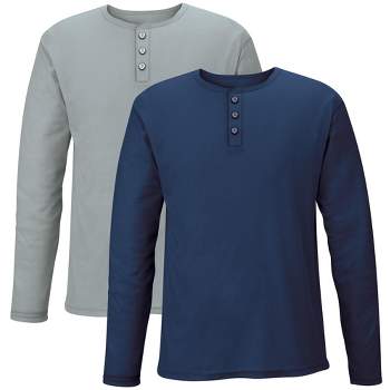 Collections Etc 2-pack Mens Henley Waffle Tees