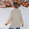 Women's Cozy Knit V-Neck Front Button Tee - Cupshe - 4 of 4