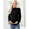 WhizMax Women's Knit Ribbed Maternity Top Mock Neck Long Sleeve Shirts Pregnant Ruched Tunic Pullover Sweater - 2 of 4