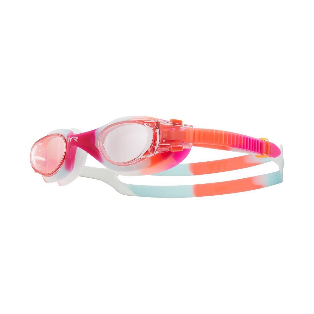 TYR Vesi Tie Dye Non-Mirorred Youth Swim Googles - Pink/White