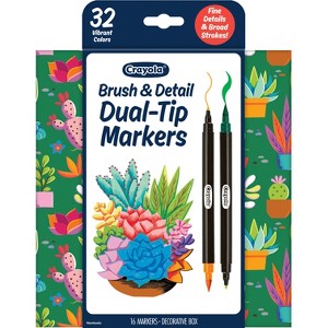 Crayola 32ct Brush and Detail Dual Tip Markers - 1 of 4