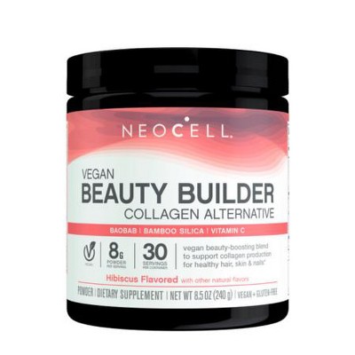 NeoCell Vegan Beauty Builder Collagen Dietary Supplement Powder, Hibiscus, 8 g, 8.5 oz