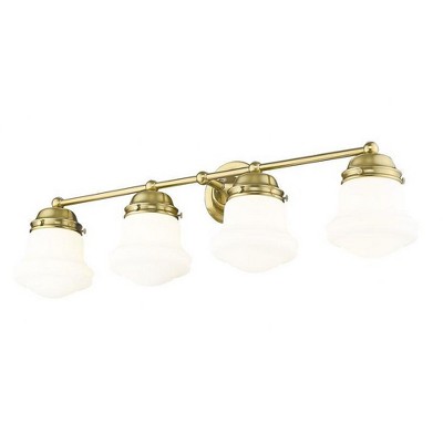 Luxe Gold 31.5" Dimmable Vanity Light with Matte Opal Glass