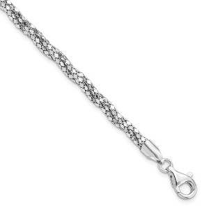 Black Bow Jewelry Sterling Silver 5mm Twisted Mesh Chain Bracelet, 7.5 Inch - 1 of 4