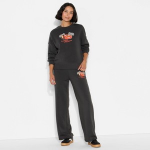 Women's Cars Fleece Graphic Pullover Sweatshirt - Black - 1 of 3