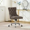 ChicFurnit Task and Office Chairs Chenille Upholstered Office Chair Swivel Chair Ergonomic Chair for Home Office, Gray, 24.8"*19.4"*38.6" - 2 of 4
