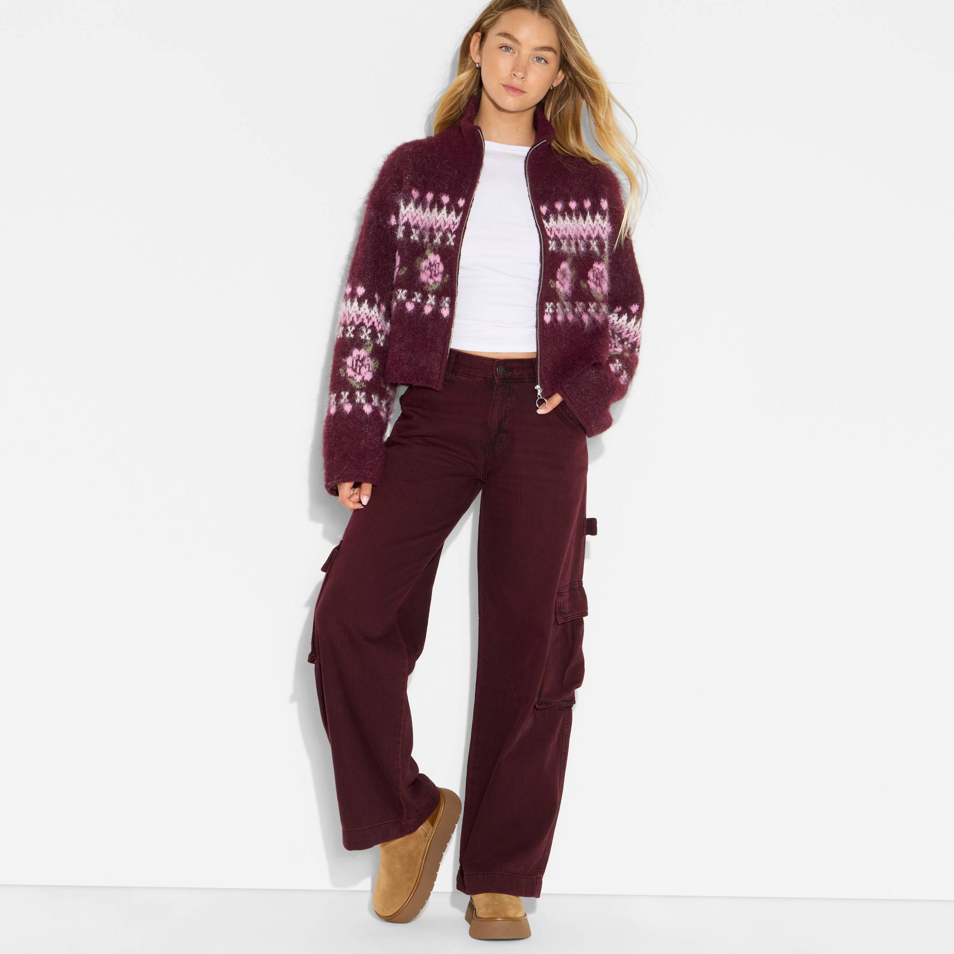 Women's Full Zip Mock Turtleneck Cardigan - Wild Fable™