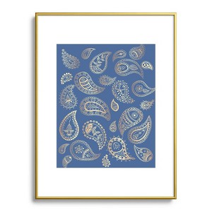 Cynthia Haller Classic blue and gold paisley Metal Framed Art Print - Deny Designs - 1 of 4