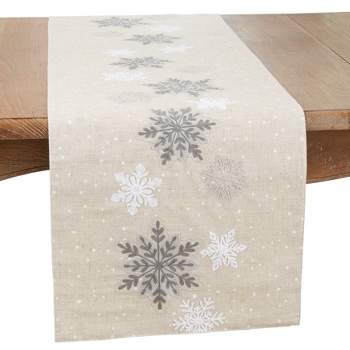 Winter Table Runner Snowflake Decorations White Gold Winter - Temu