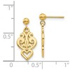 Black Bow Jewelry Small Filigree Heart Dangle Post Earrings in 14k Yellow Gold - 4 of 4