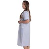 Dreamcrest Womens Short Sleeve Duster, Seersucker Gingham Housecoat Women Sleepwear Embroidered Snap Front Nightgown - 2 of 3