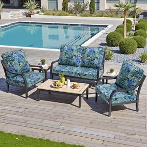 Crestlive Products Outdoor Deep Seat & Back Cushion Set 24 x 25 inch Patio Furniture Cushions with Removable Cover for Chair Sofa Couch - 1 of 4