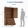 GlasFlength Decorative Storage Cabinets, Kitchen Bedroom and Living Room Clothes Bathroom Locker Brown 31.5"*15.7"*71" - 3 of 4