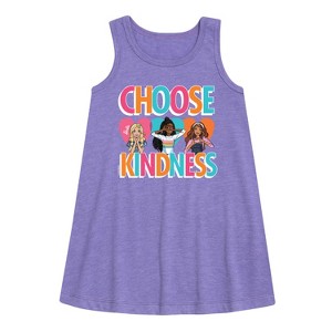 Barbie Multi-Color Choose Kindness Graphic Sleeveless Aline Dress - Purple - Large - 1 of 2