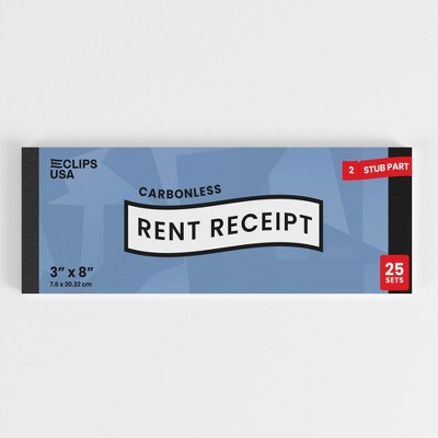 22364: Pack of 50 White Carbonless Rent Receipt Books (3x8) (72 Packs)