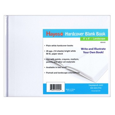 White Hardcover Blank Landscape Notebook Pack, 8" x 6", 28 Pages