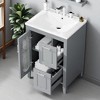 24-Inch Bathroom Vanity with Sink,Glass Door,Drawers & Adjustable Shelf,Freestanding Vanity with Ceramic Basin & 8" Faucet Mount - 4 of 4