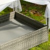 Bestier Wicker Dog House with Canopy, Weatherproof Outside Dog Shelter Bed with Cushion, 4-Sided Mesh Windows, Rattan Dog Cot for Deck Patio Yard - 2 of 4
