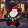 FONTOI 6FT Christmas Inflatable Santa Claus Holding Banner Funny Holiday Yard Decoration for Outdoor Party, Multicolored, 6.3"*6.3"*9.84" - 3 of 4