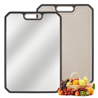 Titanium Cutting Board, Double-Sided Cutting Board for Kitchen Use, With Deep Juice Groove and Built-In Handle for Restaurant, Kitchen, Dining Room