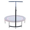 LEAPS & REBOUNDS 48" Adjustable Stability Bar Attachment with 48" Mini Fitness Trampoline and Home Gym Rebounder for Cardio Exercises, Green - 2 of 4