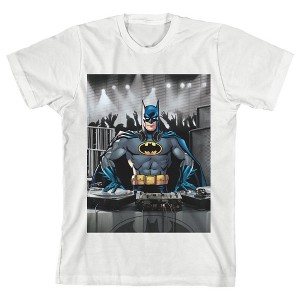 Batman as a DJ White Graphic Tee Toddler Boy to Youth Boy - 1 of 2