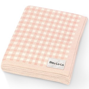 100% Luxury Cotton Knit Swaddle Receiving Crib Stroller Baby Blanket for Newborns and Infant Boys and Girls - 1 of 4
