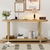 TIRAMISUBEST Modern Wood Entryway Table with Built-In Shelves,Veneer Console Table - 2 of 4